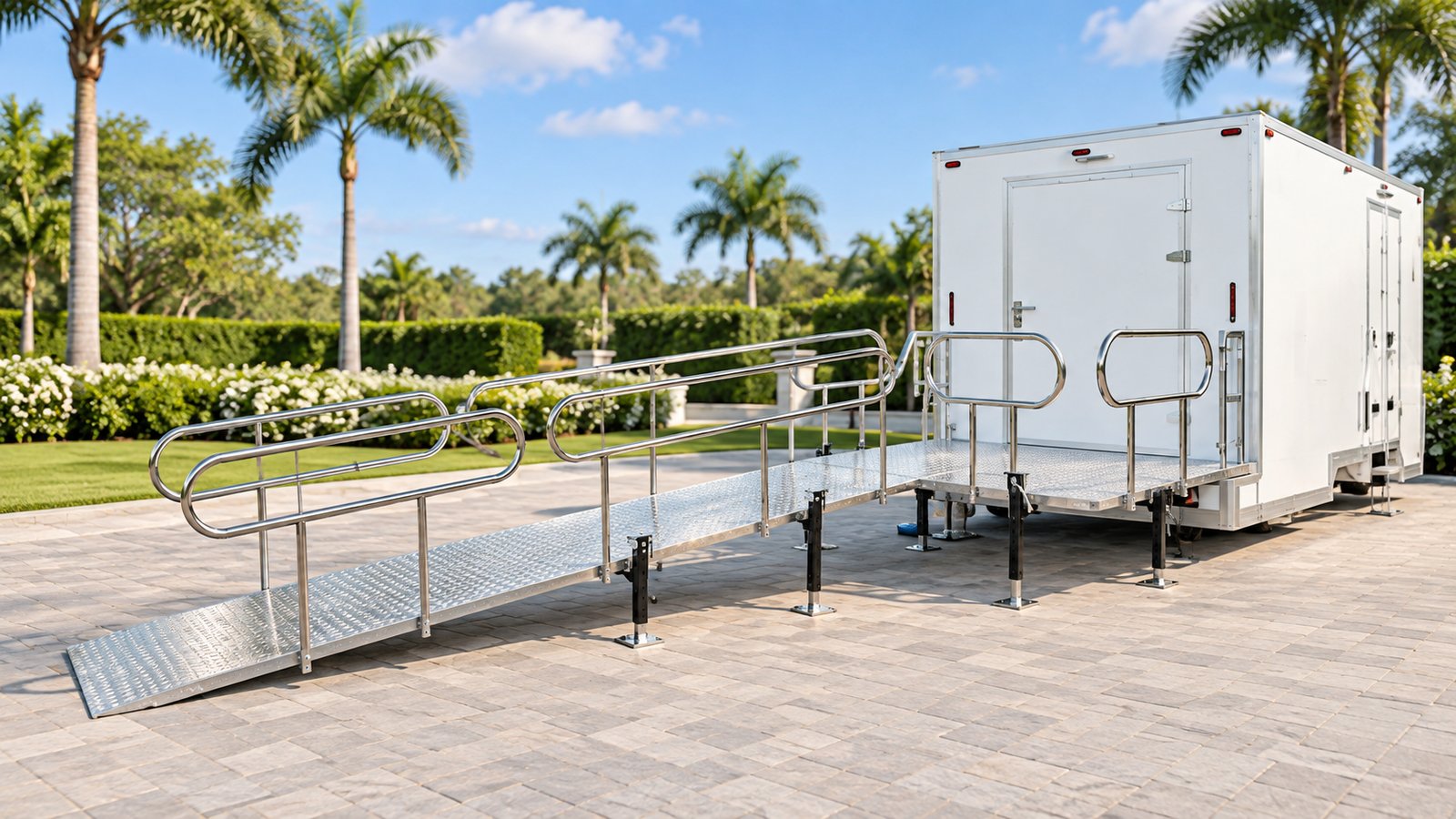 Wheelchair Accessible + 2-Stall + Shower exterior view